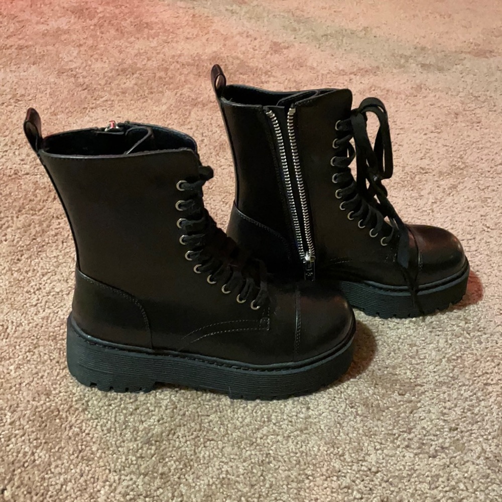 Current Mood Black Combat Boots